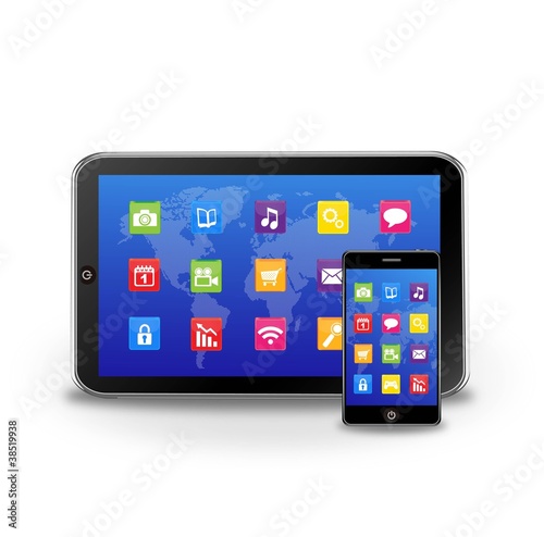 ベクター、タブレットとスマートフォン