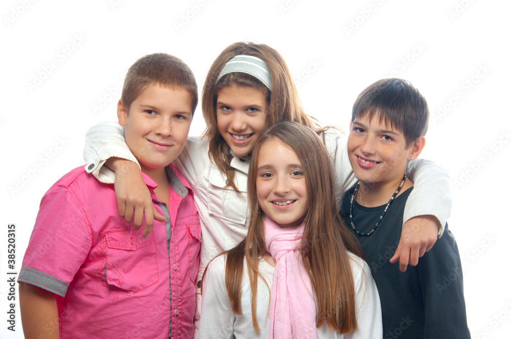 Best friends posing together isolated on white Best friends posing together isolated on white