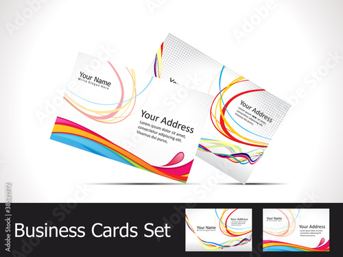 abstract colorful rainbow business card template