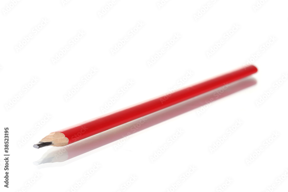 red construction pencil isolated on white red construction pencil isolated on white