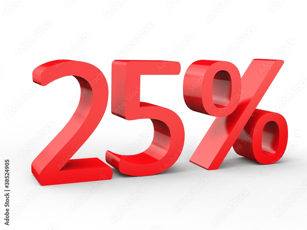 3d Schrift 25% rot 3d Schrift 25% rot