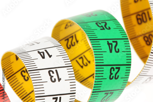 Measure tape, on white background