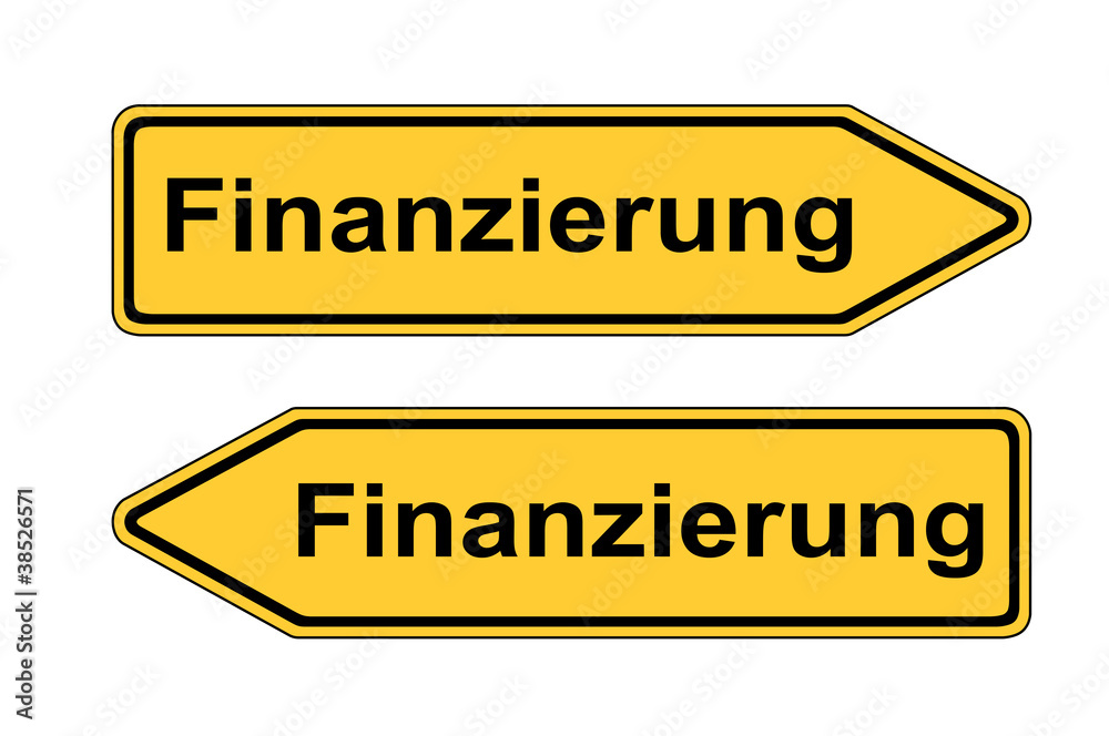 Umleitungsschild links rechts Finanzierung Umleitungsschild links rechts Finanzierung