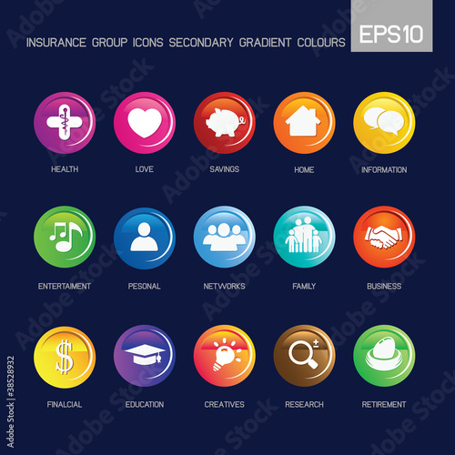 Circle - Insurance group icons secondary gradient colour