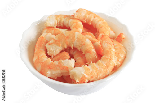 bowl with shrimps - ciotola con gamberi sgusciati
