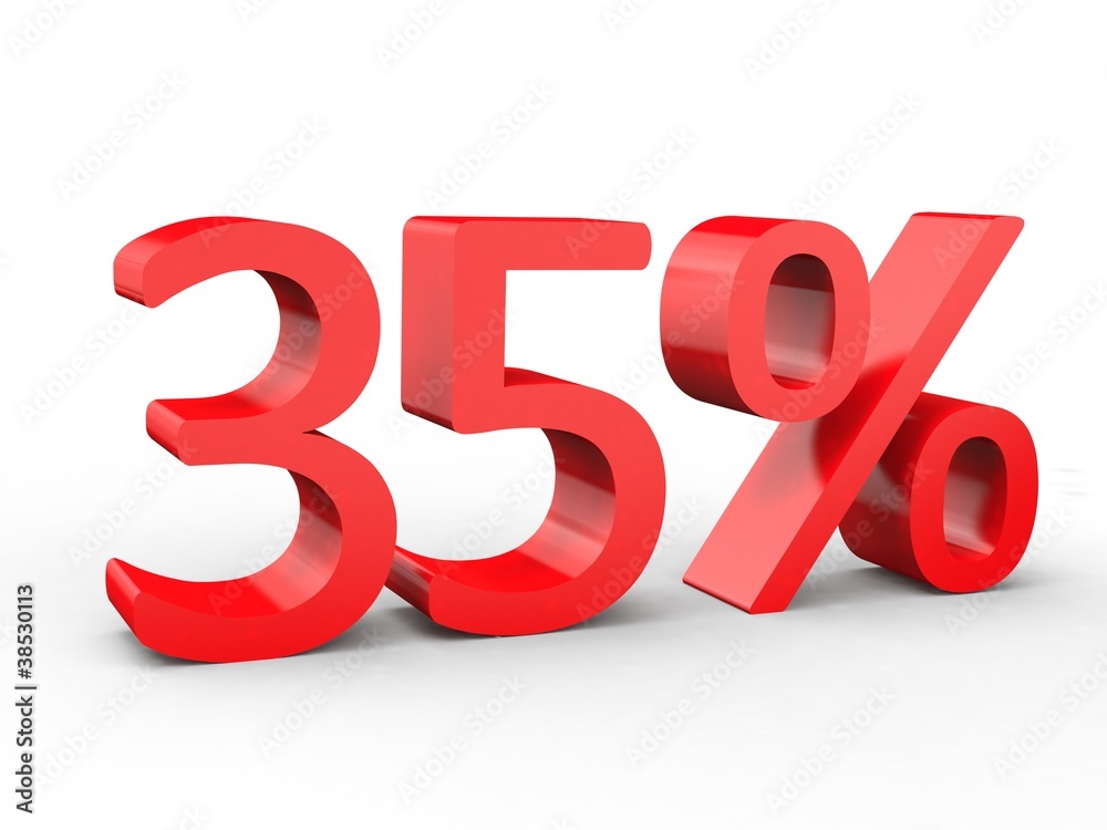 3d Schrift 35% rot 3d Schrift 35% rot