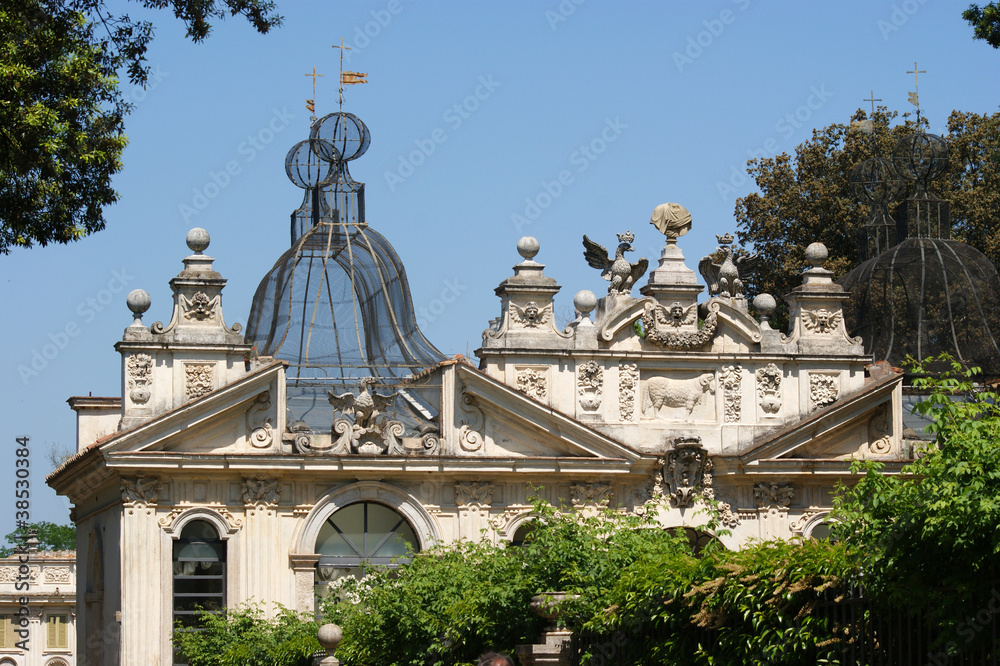 Pigeonnier du jardin botanique Villa Borghese à Rome