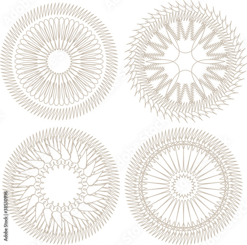 Guilloche element for certificate, money design. vector