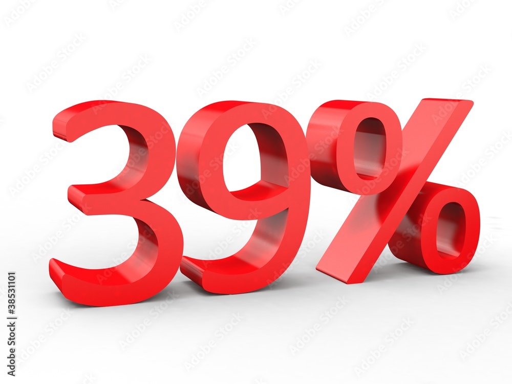 3d Schrift 39% rot 3d Schrift 39% rot
