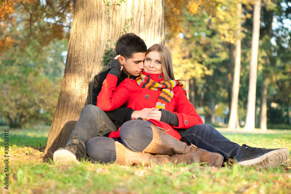 Attractive couple in the park Attractive couple in the park