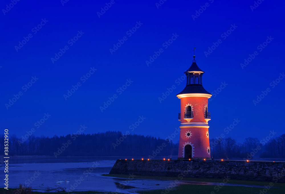 Moritzburg Leuchtturm Nacht 01