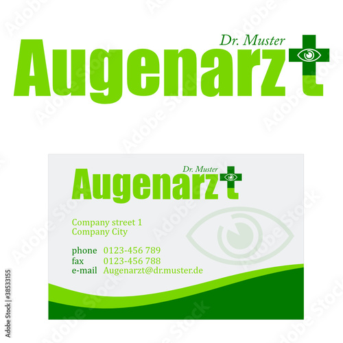 Augenarzt - Firmenzeichen und Visitenkarte