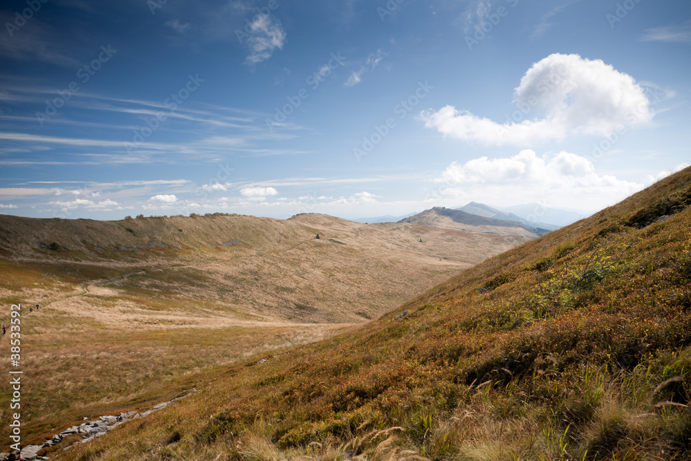 Bieszczady mountains in south east Poland