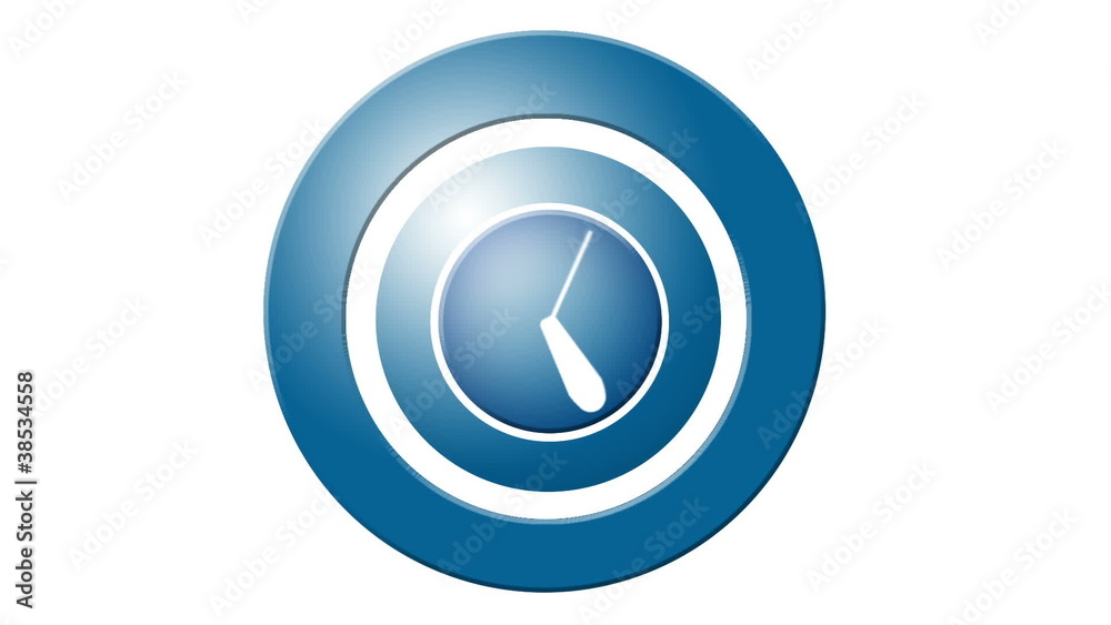 icon of clock. Hand quickly turns the minutes and hours. icon of clock. Hand quickly turns the minutes and hours.
