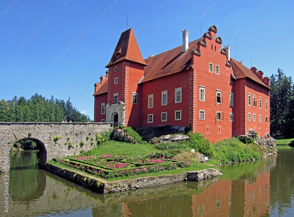 Naklejka premium The Cervena Lhota castle in Southern Bohemia, Sumava