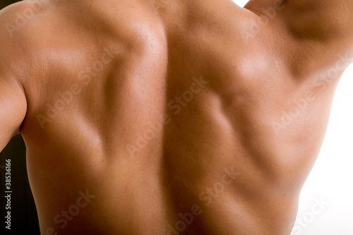 back and shoulder naked male body