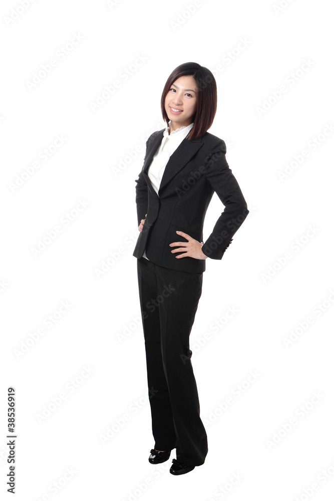 Full length Business woman confident smile standing Full length Business woman confident smile standing