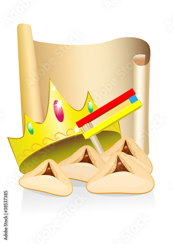 purim cakes and crown with place for text