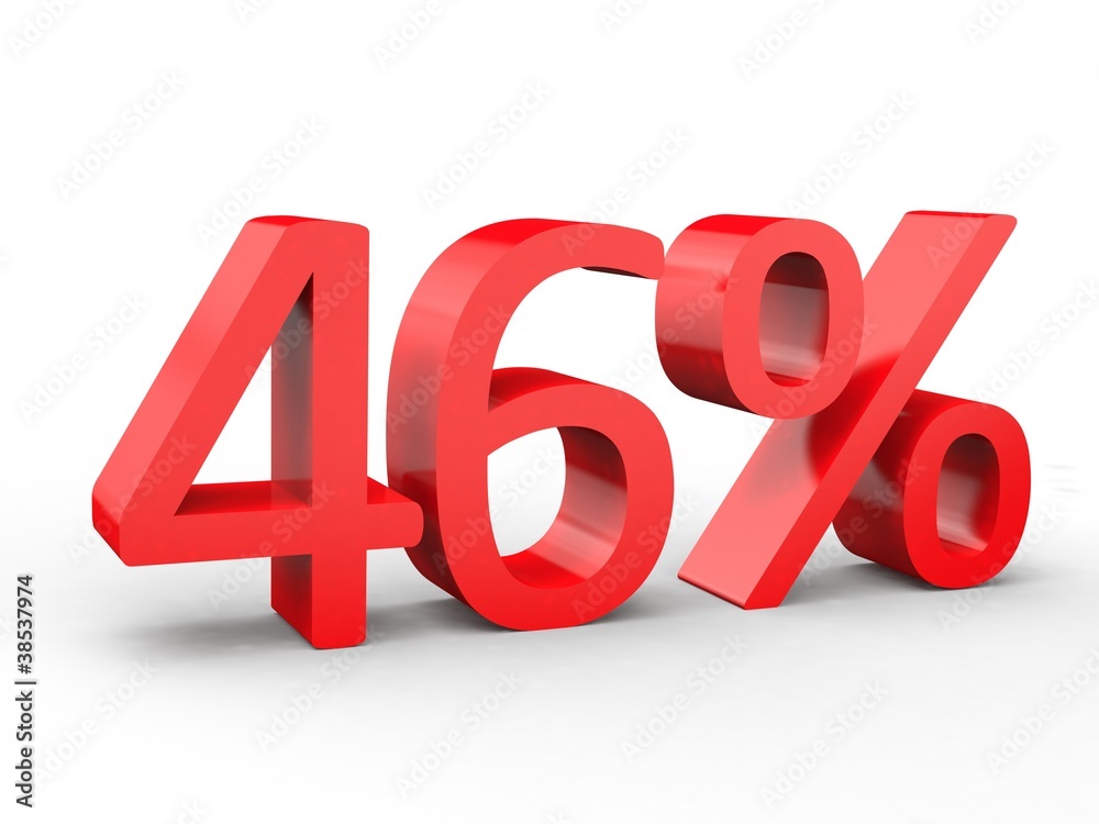 3d Schrift 46% rot 3d Schrift 46% rot