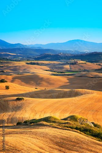 Landscape of Tuscany near Volterra, Italy.