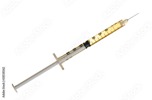 Vaccine in a syringe isolated