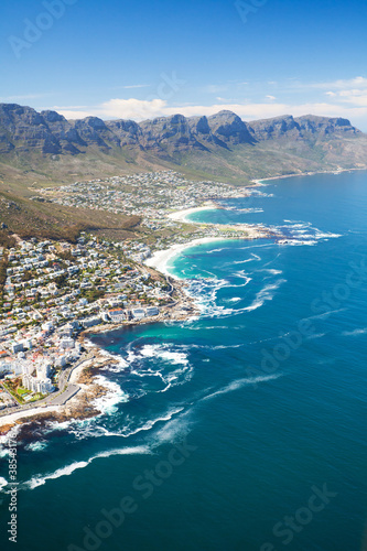 aerial view of coast of Cape Town, South Africa