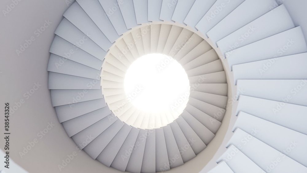 Spiral stair to the future. Seamless loop. HD.