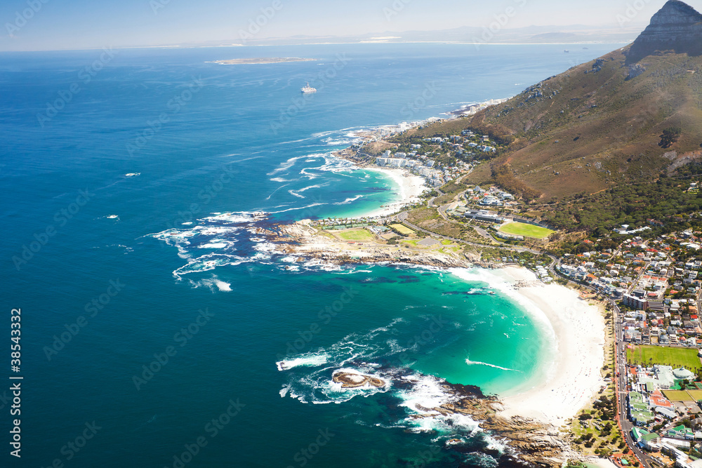 Fototapeta premium widok z lotu ptaka na wybrzeże Kapsztadu, RPA
