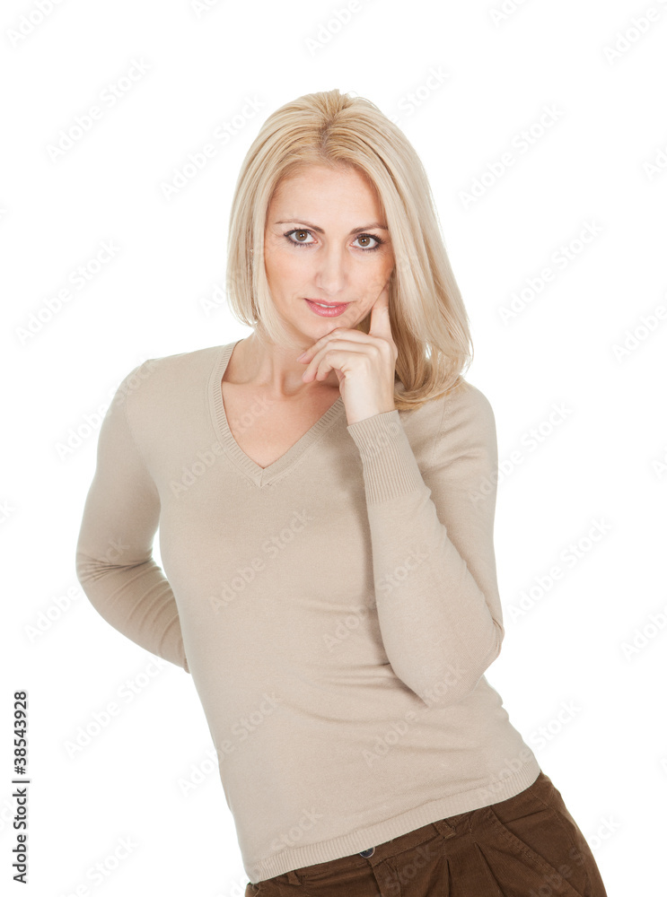 Portrait of beautiful woman in casual clothes Portrait of beautiful woman in casual clothes