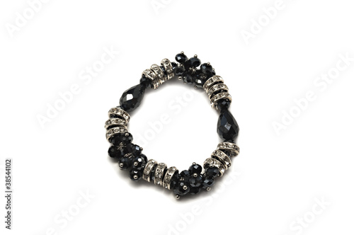 Stylish bracelet made of black and white stones.