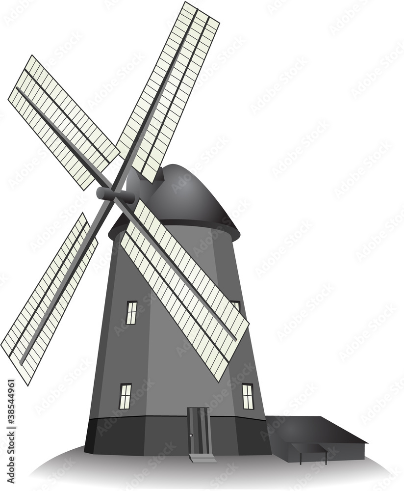Windmill isolated on white