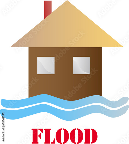 Flood sign on white