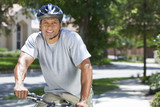 Fit & Healthy African American Man Riding Bike