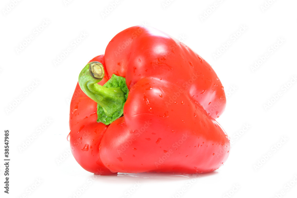 Red Paprika. Pepper isolated on white background.
