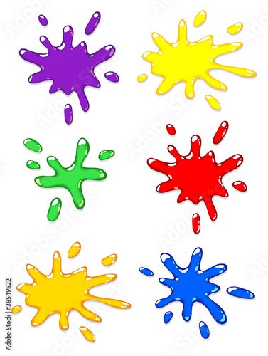 Paintball color splash set.