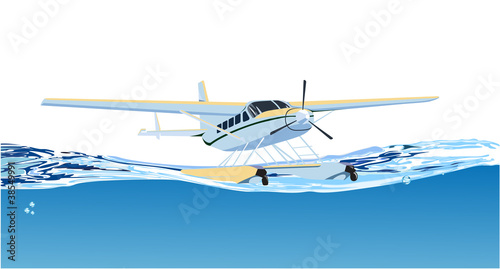 seaplane landed on the sea