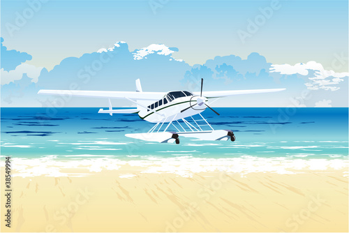 seaplane on the beach