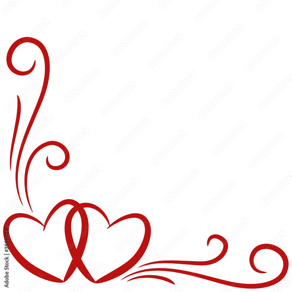 Herzen, Hintergrund, Karte, geschwungene Linien 1 Stock Vector | Adobe Stock