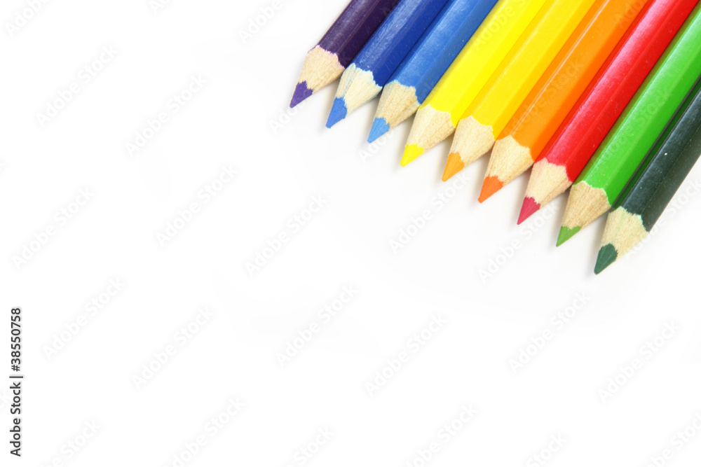 Color Pencils.Isolated on white background. Color Pencils.Isolated on white background.