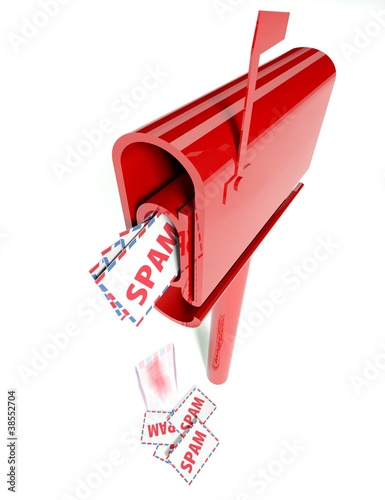 Mail box overflowing with spam, conception of e-mail photo