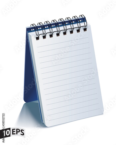 Open Notepad Isolated on White Background. Vector illustration