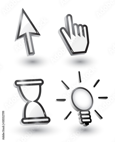 Vector mouse cursors (pointers) 3d