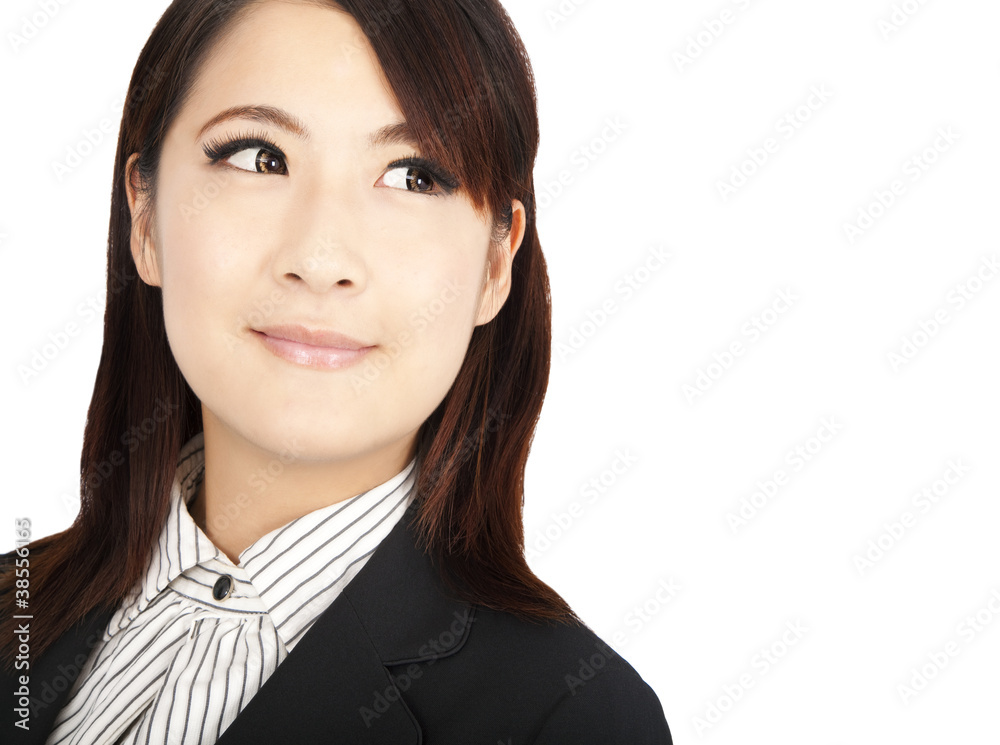 smart asian businesswoman looking at copyspace smart asian businesswoman looking at copyspace