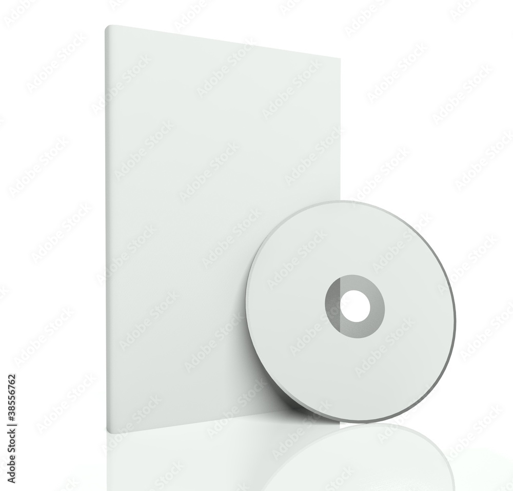 3d blank box and cd or dvd disk Stock-Illustration | Adobe Stock