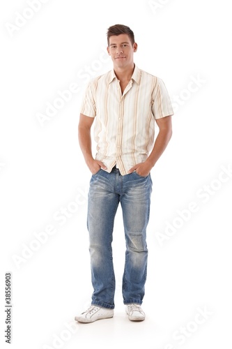 Young man in jeans and shirt