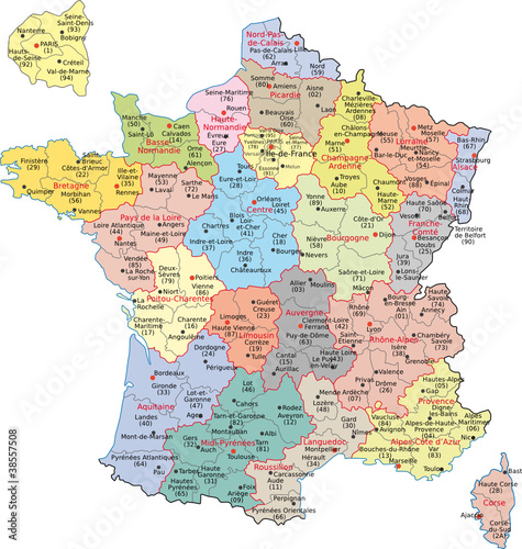 Frankreich  Region  D  partement