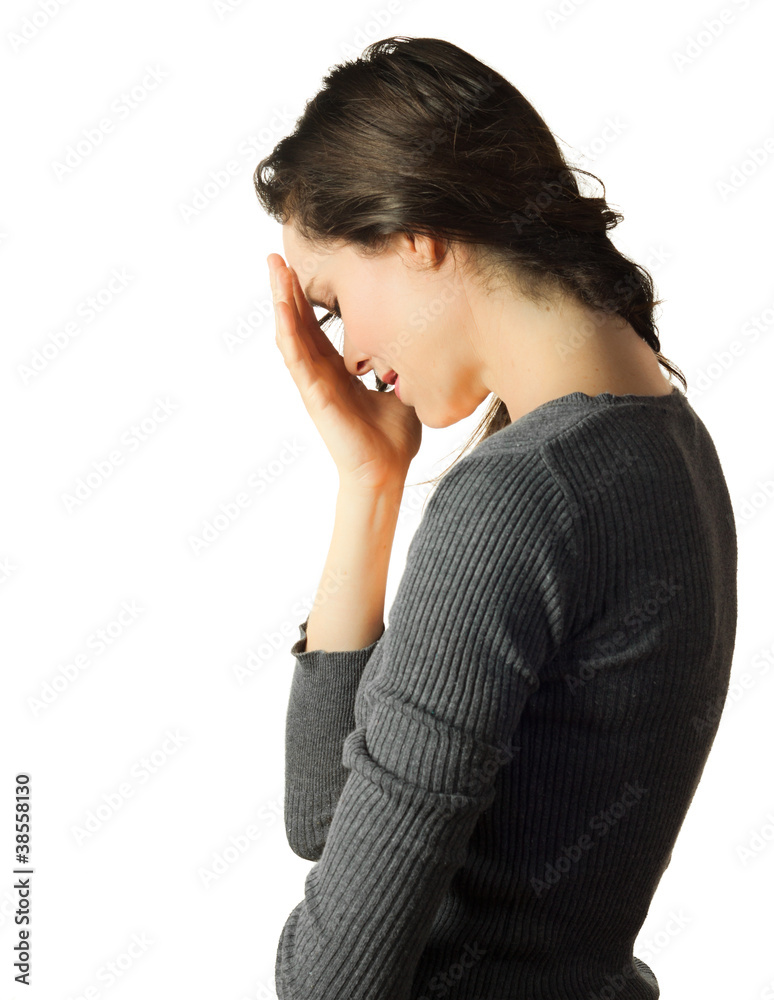Sad and depressed woman crying Sad and depressed woman crying