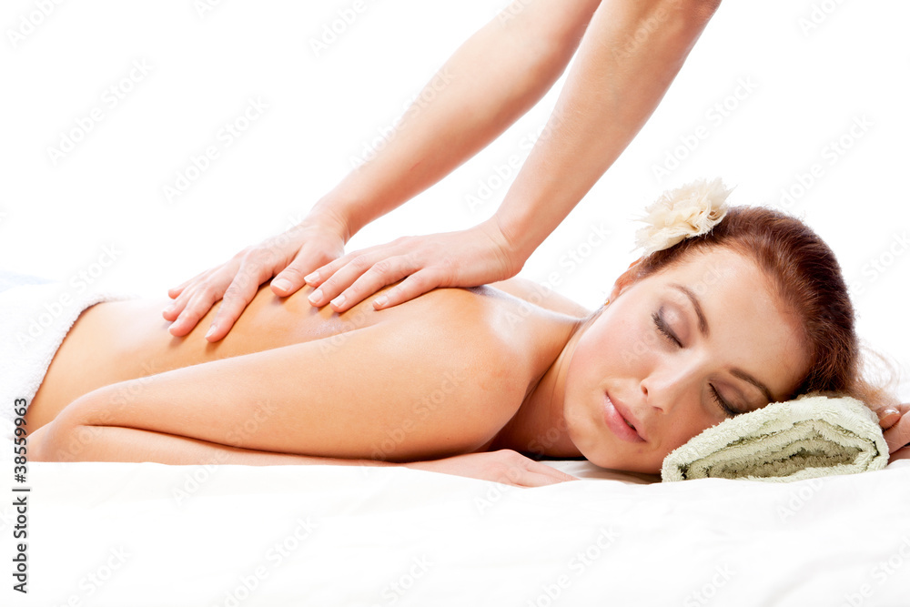 Young beautiful woman getting massage. Young beautiful woman getting massage.
