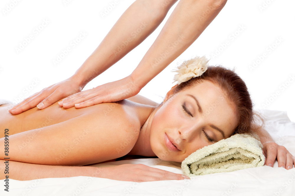 Obraz premium Young beautiful woman getting massage.