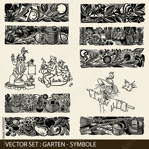 Vector Set: Garten, Gartensymbole